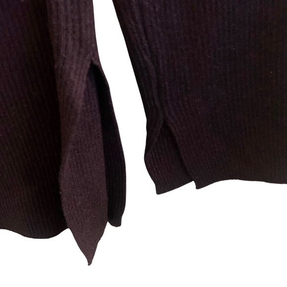 Zara Black Asymmetric Knit Ribbed Long Sweater Size S New - Picture 4 of 8